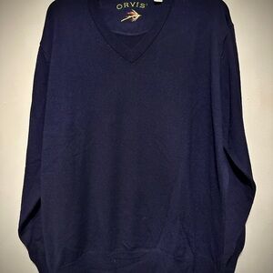 Orvis Men's Deep Blue V-Neck Sweater